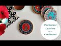 DIY Coasters from cardboard | Madhubani painted coasters | Waste cardboard crafts