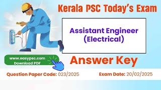 023/2025 | Assistant Engineer (Electrical) Answer Key [Provisional] | Universities in Kerala
