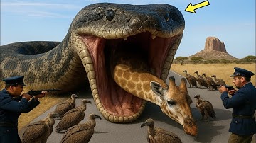 Heroic Rescue Team Saves Innocent Mother Giraffe from Giant Python Attack🐍