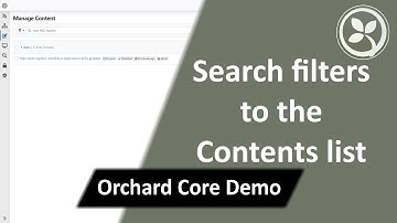 Search filters to the Contents list - Orchard Core Demo