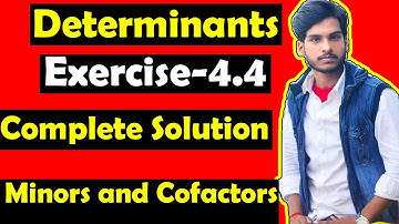 Class 12th, Ex-4.4, Determinants(Minors and Cofactors) NCERT Maths, Chapter-4, Solutions | Praveen
