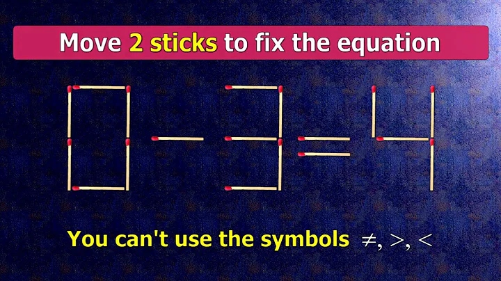👉 Match puzzle - move 2 matches to make equation 0-3=4 correct | Best matchstick puzzle