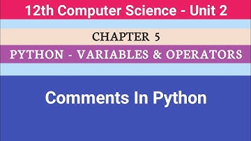 12th Computer Science || Chapter 5 || Comments In Python #CMWay