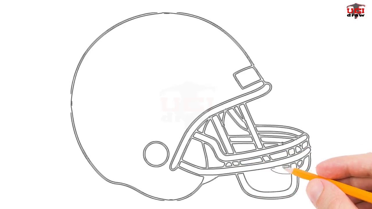 How to Draw a Football Helmet Easy Step by Step 