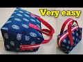       ladies handbag making at home bag cutting and stitching purse pouch