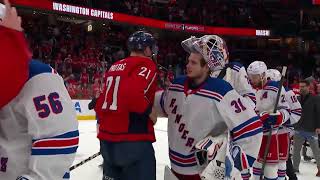 : First Handshake Line of the Playoffs (New York Rangers and Washington Capitals)