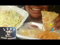 ASMR MEXICAN FOOD QUESADILLA AND CHICKEN AND RICE MUKBANG