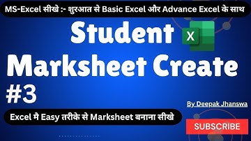 #3 How to Create an Student Marksheet in Excel | Step by Step | Deepak Jhanswa |
