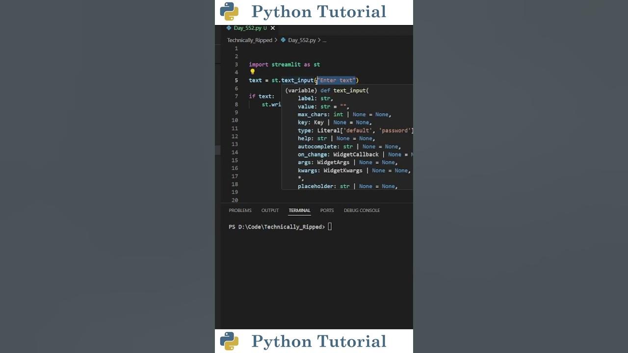 Text Input With Streamlit Web App | Python Tutorial - YouTube