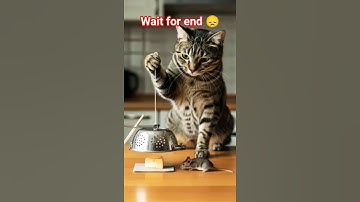 Shocking! 😳 😳 The cat sets a trap andwaits in silence #shorts#tabbycat #trap #cute #ai #trending