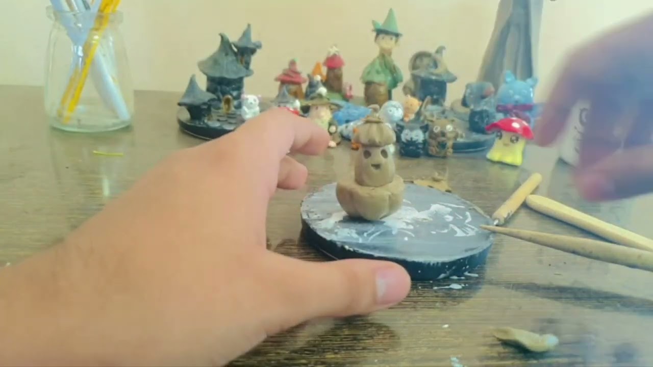 How to make easy and  cute pumpkin ghost “Adorable Ghost Clay Figure – Beginner Friendly Clay Art!”