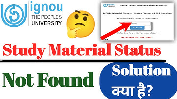 IGNOU Study Material Status Not Found Solution क्या है? Important For All Ignou New Students