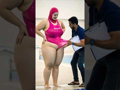 When A Sharjah Swimmer Is Taller Than The Lifeguard Tallgirl Swimmer UAE Tallwoman Shorts 