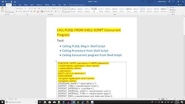 Invoke PLSQL - Host/Shell Script Concurrent Program Oracle Apps
