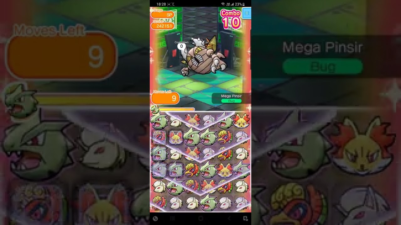 Pokemon Shuffle Mobile Mega Pinsir Competitive Stage ポケとる スマホ版 ランキングステージ 06 22 Youtube