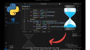 How to print hourglass pattern by star in python easy method!#coding #programming #pythonprogramming