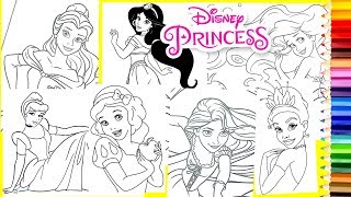 Disney Princess Cinderella Ariel Jasmine Snow White & More Coloring Pages for kids
