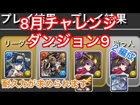 パズドラ 8月チャレンジダンジョン9 Youtube