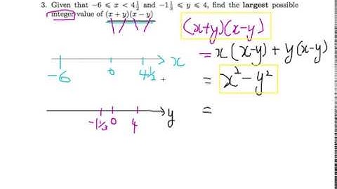 E.p 13 : Find the largest possible integer value of (x+y)(x-y) - Singapore GCE 