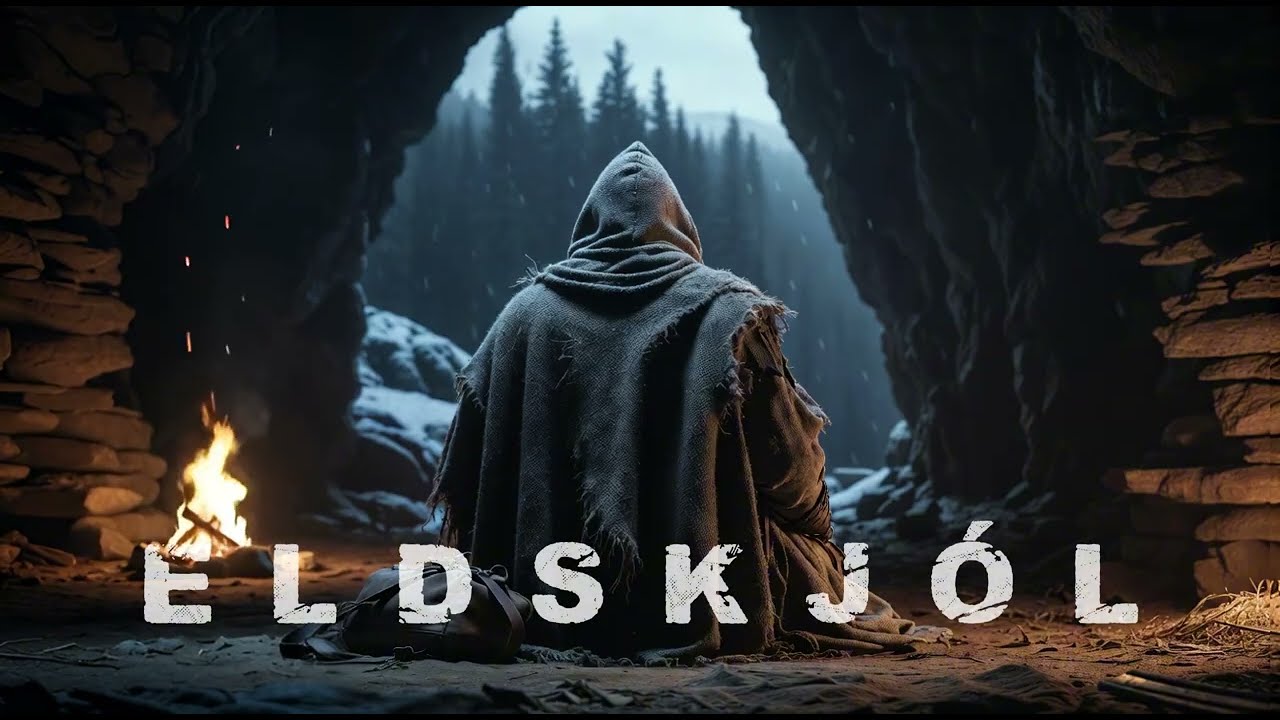 Night in Eldskjól | Nordic Folk & Cave Campfire Ambience (Dark & Cozy) | The Dervish's Echo