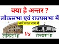 Difference between Loksabha and Rajyasabha लोकसभा एवं राज्यसभा में अंतर क्या है ?