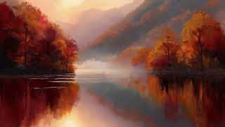 Autumn Reflections | Serene Fall Mountain Landscape | 4K Frame TV Art