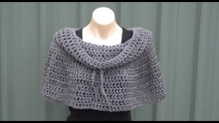 Cowl Neck Poncho Crochet Tutorial