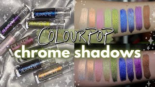NEW ColourPop CHROME SHADOWS | Multichrome Liquid Eyeshadow Swatches of ALL Shades + Comparisons