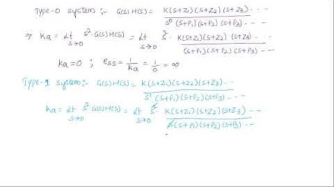 steady state error when the input is unit parabolic