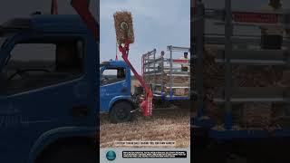 Efficient straw bale loading tool for farm handling #tools