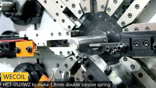 Double torsion spring making with HCT-0520WZ spring machine. Wecoil brand high quality machine. Wealth