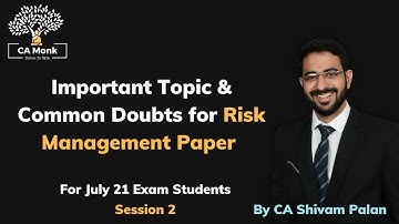 CA Final Risk Management Important Topics, Common Mistakes & Live Doubt Solving 2 By CA Shivam Palan