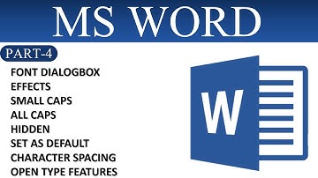 MS WORD|| FONT DIALOG BOX, EFFECTS, SMALL CAPS, ALL CAPS, HIDDEN, SET AS DEFAULT ETC... || PART-4