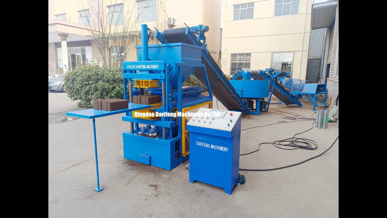 DF2-10 interlocking clay brick machine for making U brick - YouTube