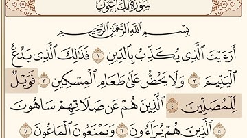 سوره أرأيت الذي يكذب بالدين سوره الماعون