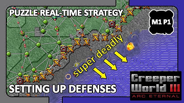 Creeper World 3 Gameplay - Day 1 Setting Up Defenses - Puzzle RTS [no commentary]