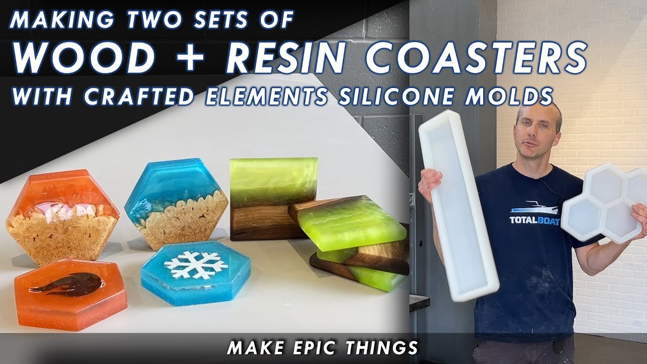 Making Two Sets Of Wood & Epoxy Resin Coasters With Our Big & Thick Coaster  Silicone Molds 