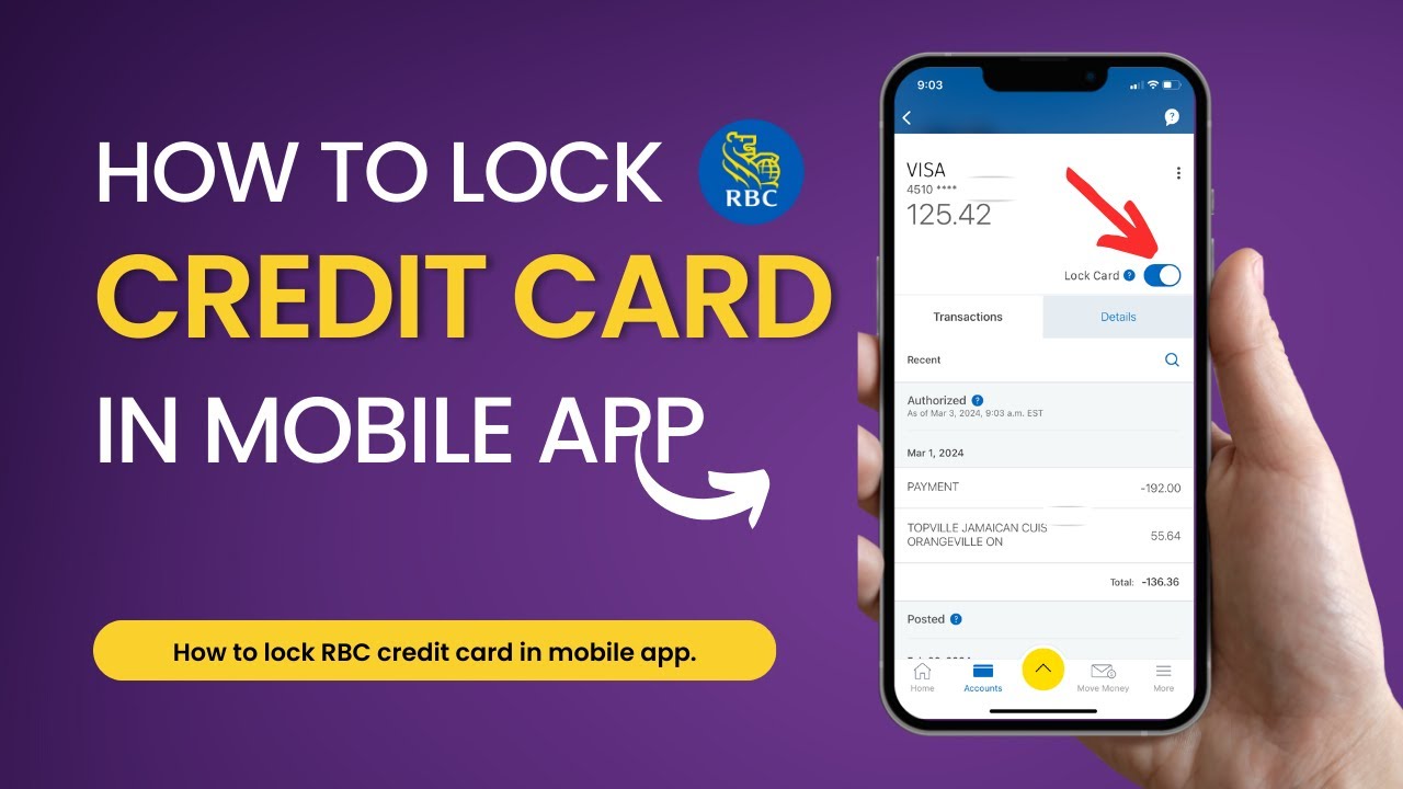 How to lock RBC Credit Card YouTube