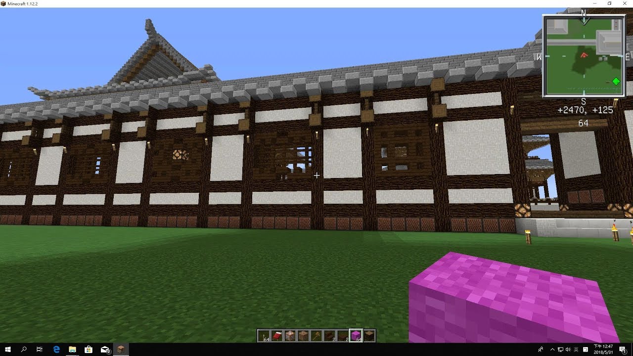 Minecraft 日式建築教學 日式圍牆篇 初級篇 Youtube