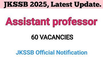 Jkssb new Vacancies #jkssb