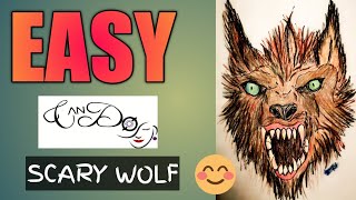 How To Draw A Werewolf Step By Step For Beginners | Halloween Drawings | Easy Wolf Head | Scary Draw screenshot 1