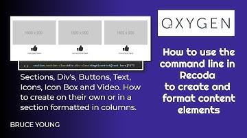 Use the command line in Recoda Workspace - Oxygen Builder. Adding various content elements & classes
