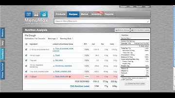 How to Analyze the Nutrition of a Recipe in MenuMax