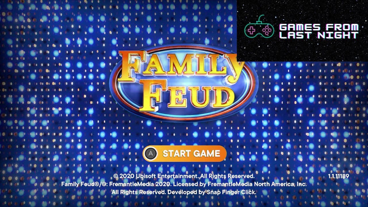 Family Feud on Nintendo Switch Game Boot Start Menu and Loading