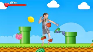 Video Game Workout For Kids! Fruit Ninja & Balloon Pop Kids Workout! screenshot 2