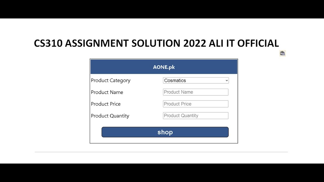 CS310 ASSIGNMENT No.1 SOLUTION 2022 YouTube