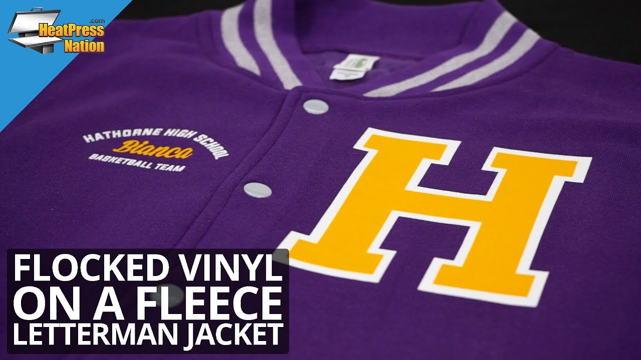 How to Apply Flocked Vinyl on a Fleece Letterman Jacket YouTube