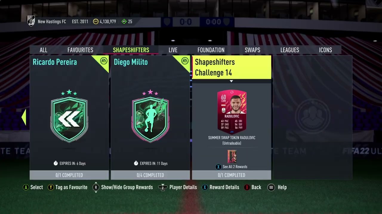 Shapeshifters Challenge 14 SBC FIFA 22 Summer Swap Token