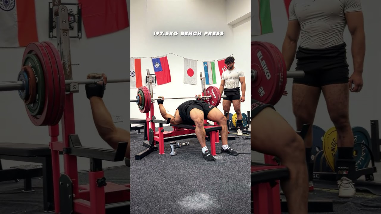 Biggest bench press of my Life 197.5 KG 🙌