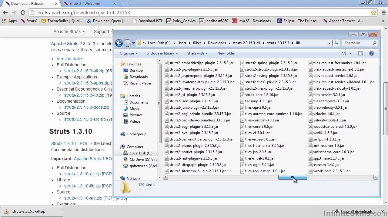 apache struts2 jar files